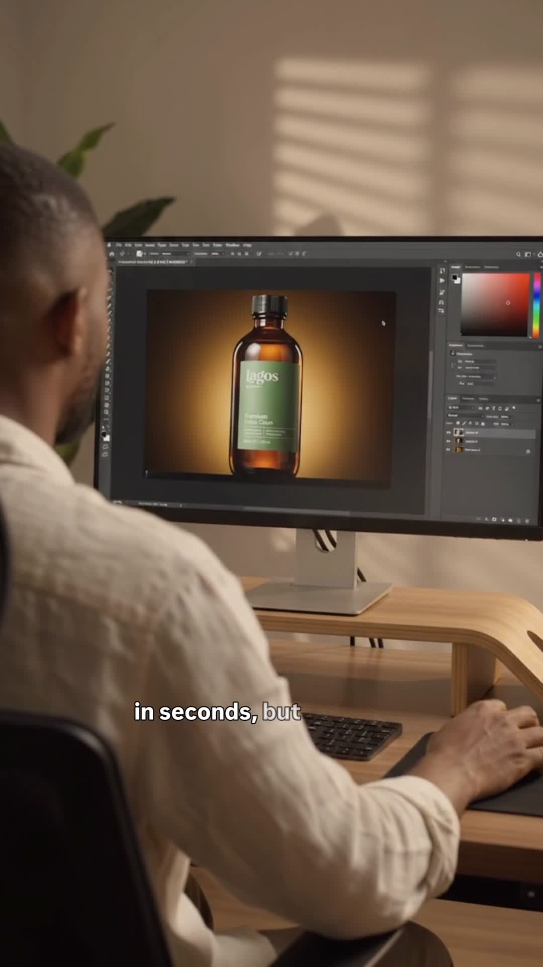 Creative director reviewing a consistent AI product campaign
